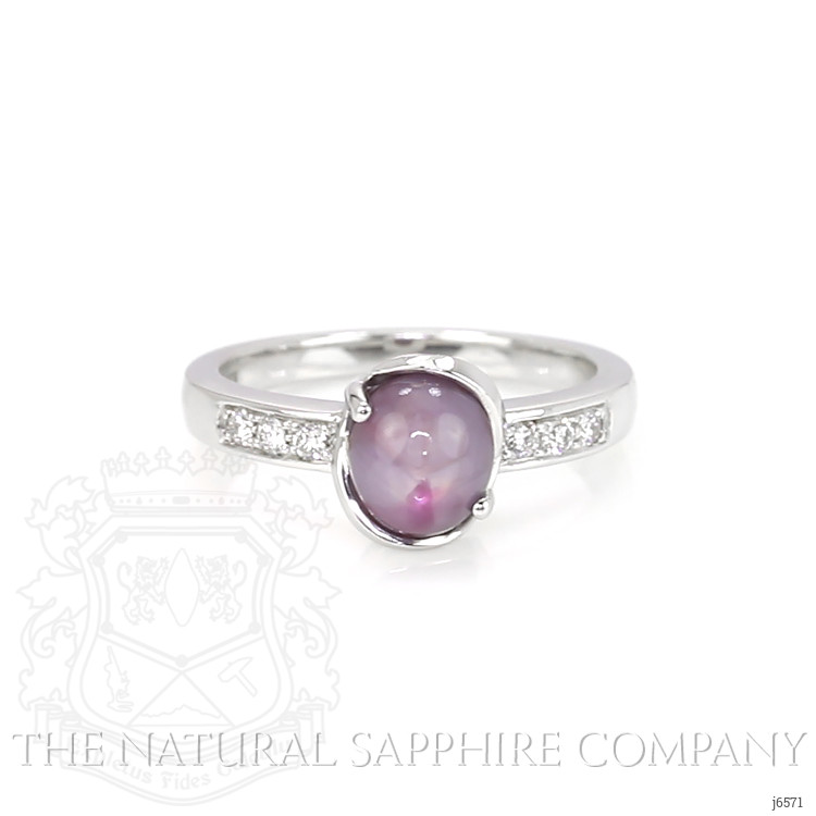 2.20 Ct. Purple Sapphire and Natural Diamond Pave Ring, 14K White Gold
