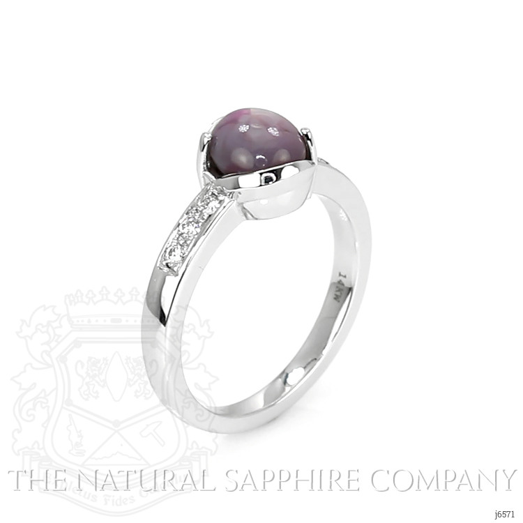 2.20 Ct. Purple Sapphire and Natural Diamond Pave Ring, 14K White Gold