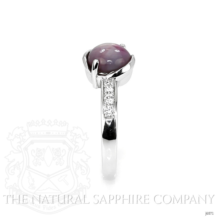 2.20 Ct. Purple Sapphire and Natural Diamond Pave Ring, 14K White Gold