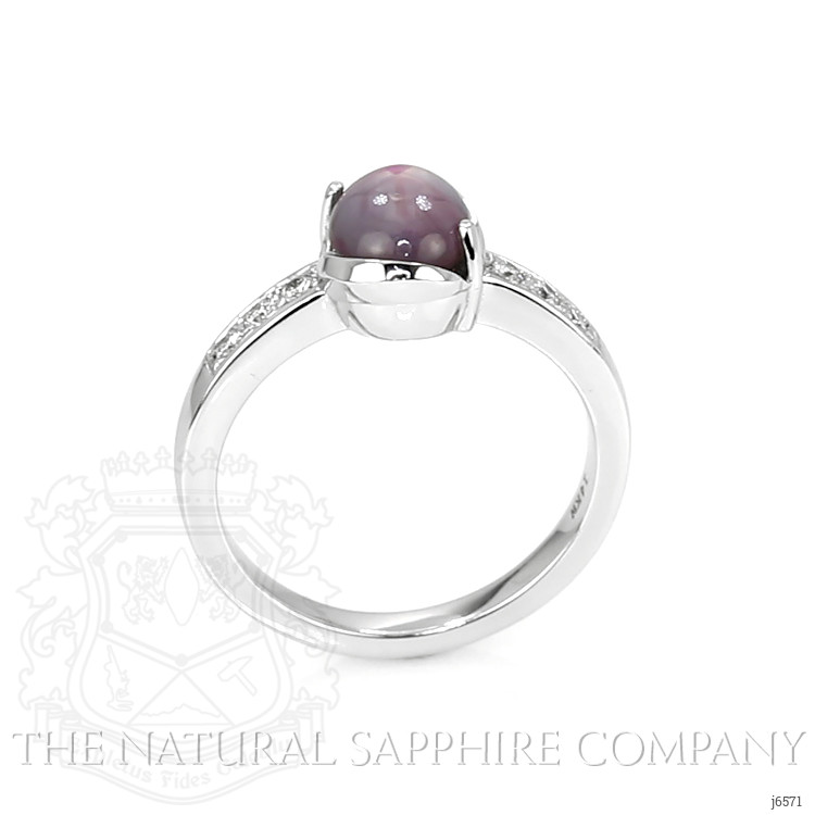 2.20 Ct. Purple Sapphire and Natural Diamond Pave Ring, 14K White Gold