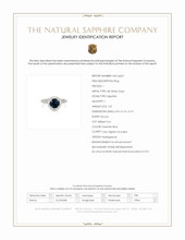 1.55 Ct. Greenish Blue Sapphire and Natural Diamond Pave Ring, 18K White Gold Scan Report