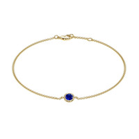 0.45 Ct.Tw. Blue Sapphire Bezel Bracelet, 14K Yellow Gold Video