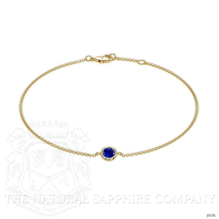 0.45 Ct.Tw. Blue Sapphire Bezel Bracelet, 14K Yellow Gold