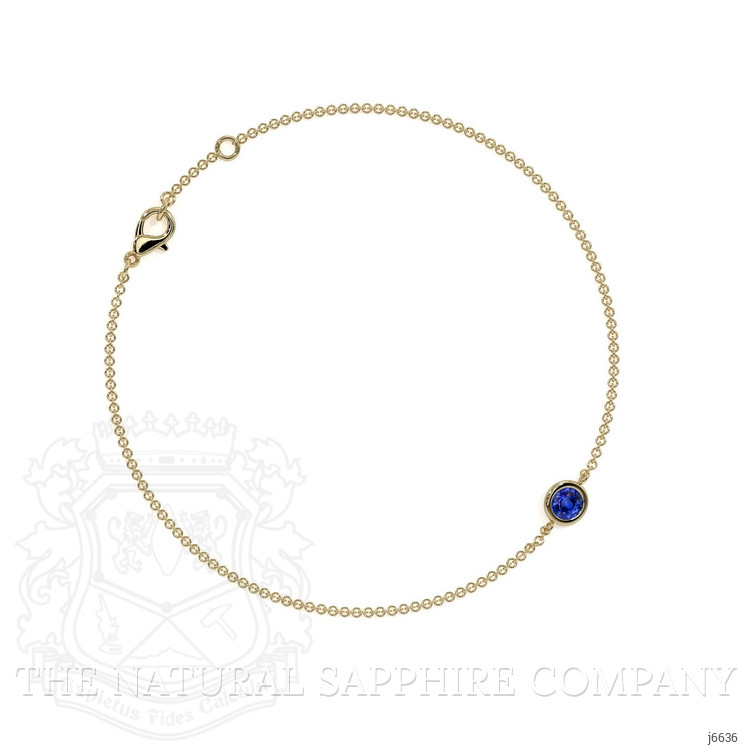 0.45 Ct.Tw. Blue Sapphire Bezel Bracelet, 14K Yellow Gold