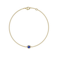 0.45 Ct.Tw. Blue Sapphire Bezel Bracelet, 14K Yellow Gold Image