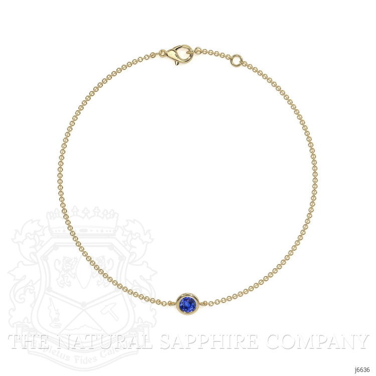 0.45 Ct.Tw. Blue Sapphire Bezel Bracelet, 14K Yellow Gold