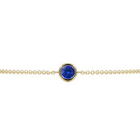0.45 Ct.Tw. Blue Sapphire Bezel Bracelet, 14K Yellow Gold Image