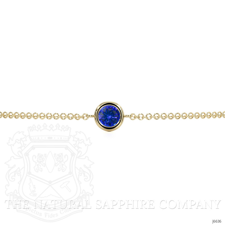 0.45 Ct.Tw. Blue Sapphire Bezel Bracelet, 14K Yellow Gold