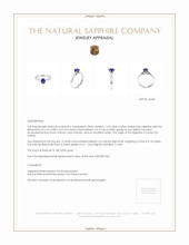 1.02 Ct. Blue Sapphire and Natural Diamond Antique Style Ring, 18K White Gold Appraisal