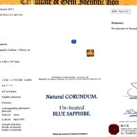 1.02 Ct. Blue Sapphire and Natural Diamond Antique Style Ring, 18K White Gold Scan Report