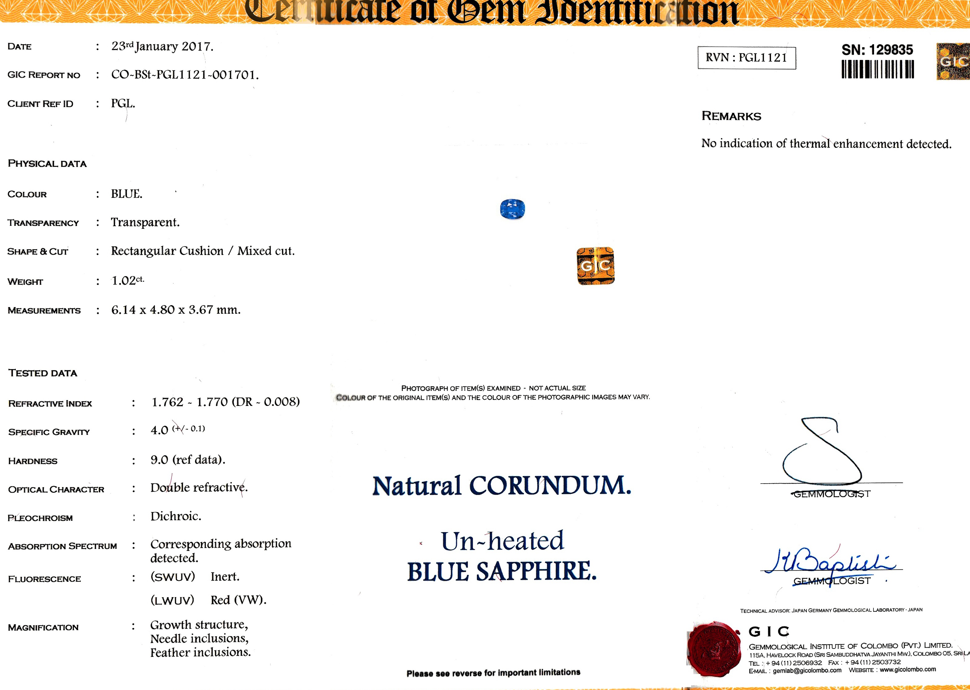 1.02 Ct. Blue Sapphire and Natural Diamond Antique Style Ring, 18K White Gold