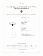 1.02 Ct. Blue Sapphire and Natural Diamond Antique Style Ring, 18K White Gold Scan Report