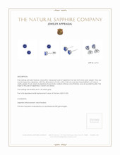 0.65 Ct.Tw.Total Carat Weight Blue Sapphire Studs Earrings, 14K White Gold Appraisal