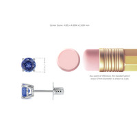 0.65 Ct.Tw. Blue Sapphire Studs Earrings, 14K White Gold Image