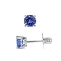 0.65 Ct.Tw. Blue Sapphire Studs Earrings, 14K White Gold Image
