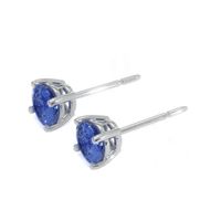 0.65 Ct.Tw. Blue Sapphire Studs Earrings, 14K White Gold Image