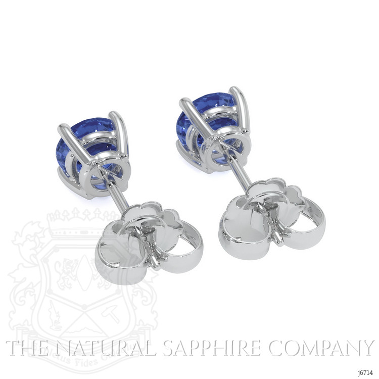0.65 Ct.Tw. Blue Sapphire Studs Earrings, 14K White Gold