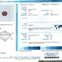 3.04 Ct. Ruby and Natural Diamond Three Stone Ring, Platinum 950 Scan Report