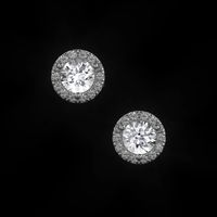 0.45 Ct.Tw. White Sapphire and Natural Diamond Pave Earrings, 18K White Gold Video