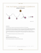 0.32 Ct. Pink Sapphire and Natural Diamond Pave Pendant, 18K White Gold Appraisal