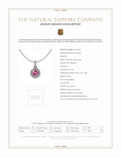 0.32 Ct. Pink Sapphire and Natural Diamond Pave Pendant, 18K White Gold Scan Report