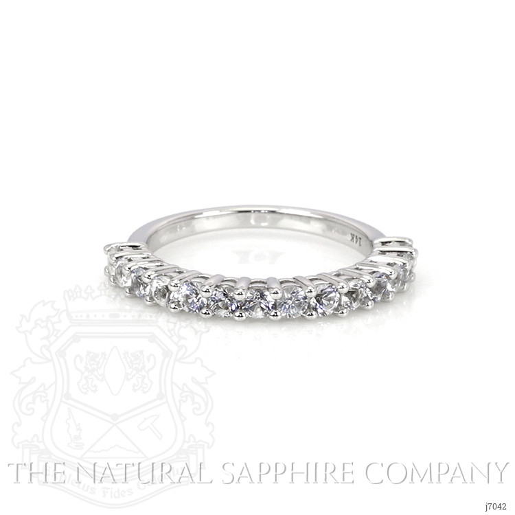 1.13 Ct. White Sapphire Accent Stones Ring, 14K White Gold