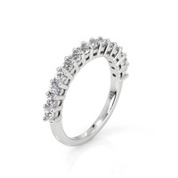 1.13 Ct. White Sapphire Accent Stones Ring, 14K White Gold Image