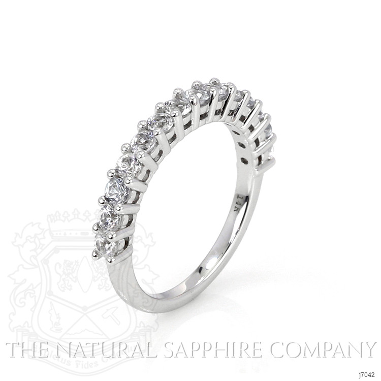1.13 Ct. White Sapphire Accent Stones Ring, 14K White Gold