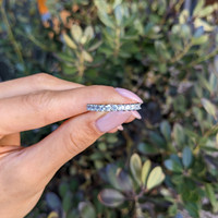 1.13 Ct. White Sapphire Accent Stones Ring, 14K White Gold Life Style