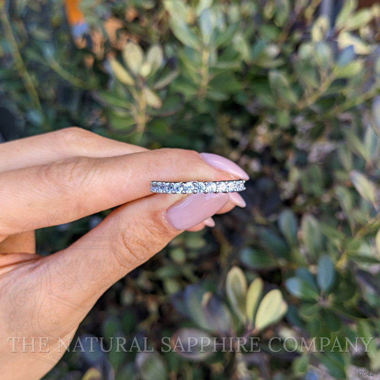 1.13 Ct. White Sapphire Accent Stones Ring, 14K White Gold