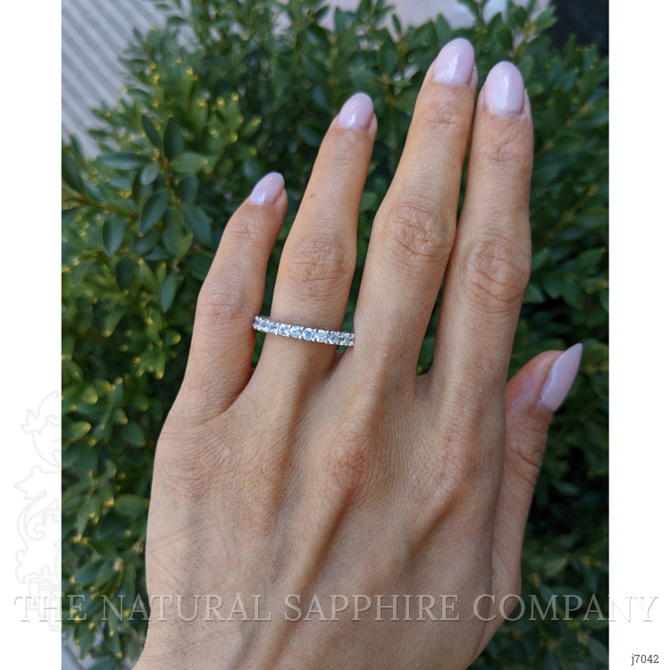 1.13 Ct. White Sapphire Accent Stones Ring, 14K White Gold