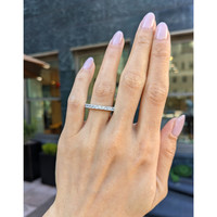 1.13 Ct. White Sapphire Accent Stones Ring, 14K White Gold Life Style