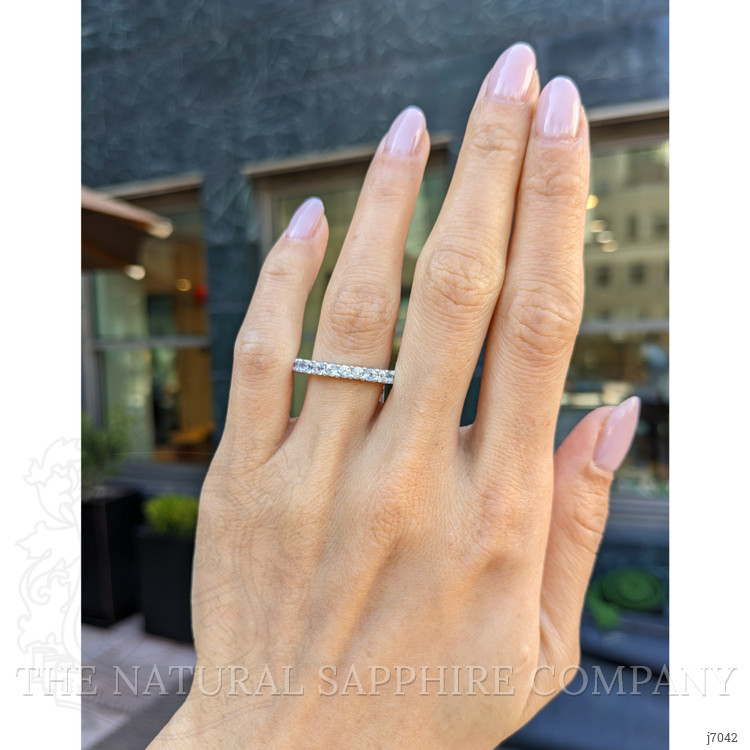 1.13 Ct. White Sapphire Accent Stones Ring, 14K White Gold