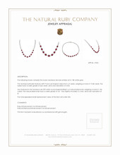 19.48 Ct. Ruby and Natural Diamond Antique Style Necklace, 18K White Gold Appraisal