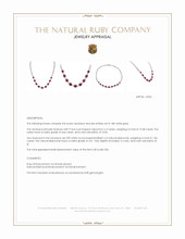 19.48 Ct. Ruby and Natural Diamond Antique Style Necklace, 18K White Gold Appraisal