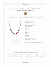 19.48 Ct. Ruby Natural Diamond Antique Style Necklace, 18K White Gold Scan Report
