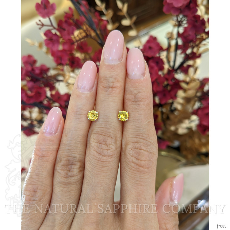 1.30 Ct.Tw. Yellow Sapphire Studs Earrings, 14K White Gold