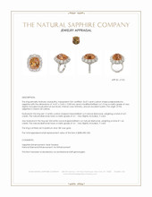 32.00 Ct. Padparadscha Sapphire and Natural Diamond Halo Ring, Platinum & 18K Rose Appraisal