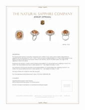 26.07 Ct. Padparadscha Sapphire and Natural Diamond Halo Ring, Platinum & 18K Rose Appraisal