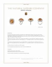 26.07 Ct. Padparadscha Sapphire and Natural Diamond Halo Ring, Platinum & 18K Rose Appraisal