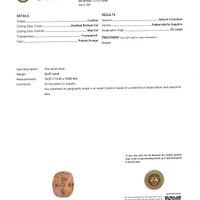 26.07 Ct. Padparadscha Sapphire and Natural Diamond Halo Ring, Platinum & 18K Rose Scan Report