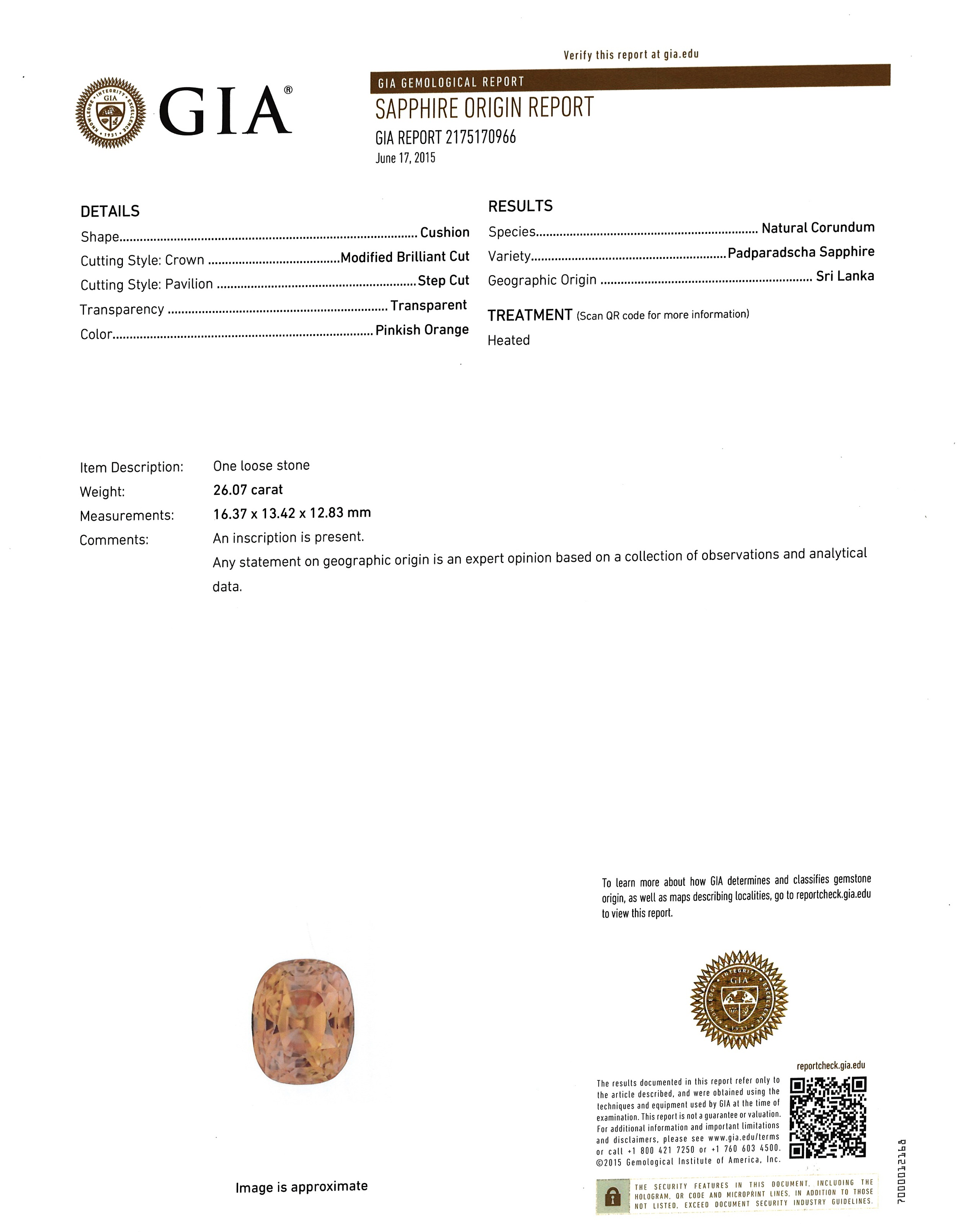 32.00 Ct. Padparadscha Sapphire and Natural Diamond Halo Ring, Platinum & 18K Rose