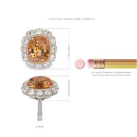26.07 Ct. Padparadscha Sapphire and Natural Diamond Halo Ring, Platinum & 18K Rose Image