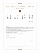 0.50 Ct.Tw. Padparadscha Sapphire and Natural Diamond Pave Earrings, 14K White Gold Appraisal
