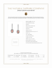 0.50&nbsp;Ct.Tw.Total Carat Weight Padparadscha Sapphire and Natural Diamond Pave Earrings, 14K White Gold Scan Report