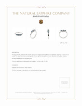 0.72 Ct. Bluish Grey Sapphire Three Stone Ring, 14K White Gold Appraisal