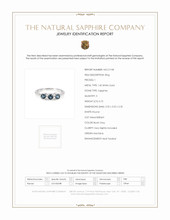 0.72 Ct. Bluish Grey Sapphire Three Stone Ring, 14K White Gold Scan Report