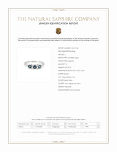 0.72 Ct. Bluish Grey Sapphire Three Stone Ring, 14K White Gold Scan Report