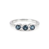 0.72 Ct. Sapphire Three Stone Ring, 14K White Gold Video