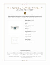 0.77 Ct. Bluish Green Sapphire Antique Style Ring, 14K White Gold Scan Report